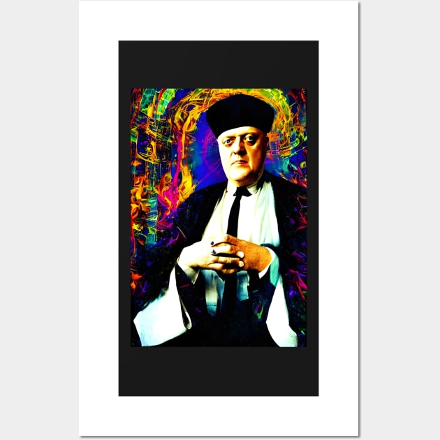 Cyberpunk Aleister Crowley The Great Beast of Thelema painted in a Surrealist and Impressionist style Wall Art by hclara23